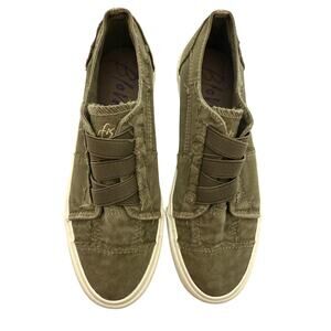 Blowfish Malibu New Women’s 8.5 Grunge Green Raw Slip On Canvas Sneaker Shoes